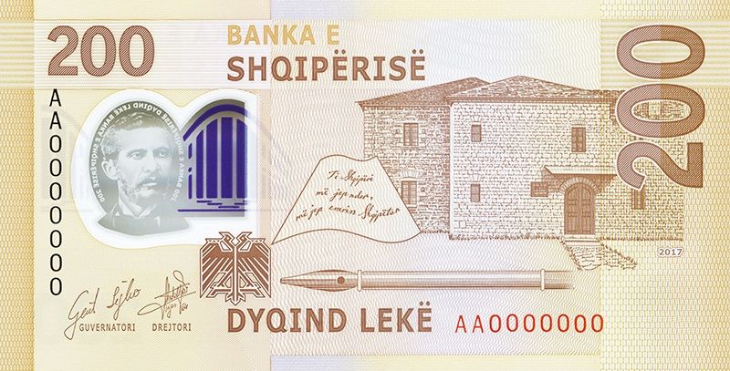200 albanische LEK - Quelle: Albanische Staatsbank.