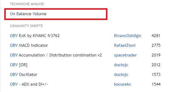 On Balance Volumen Indikator